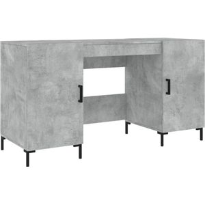 vidaXL-Bureau-140x50x75-cm-bewerkt-hout-betongrijs