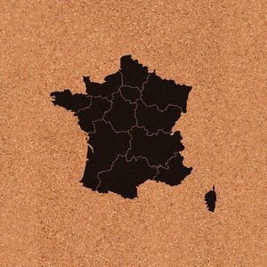 Prikbord Frankrijk kurk | 40x60 cm staand |Fotofabriek Frankrijk kaart