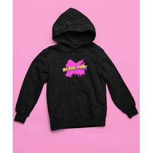 BlackPink Black Pink BP Cartoon Kdrama Bubblegum Style Grafitti Urban Kpop Fan Girlband Girl Squad Queens Album Merchandise Hoodie Zwart Maat S