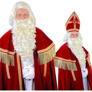 Baardstel Sinterklaas met vaste snor online kopen.