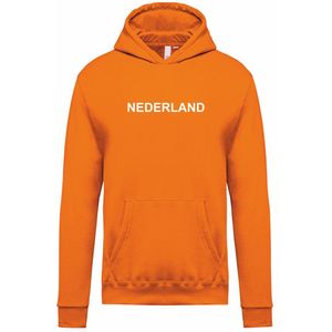 Hoodie Nederland Tekst | Koningsdag kleding | oranje hoodie shirt | Oranje | maat L