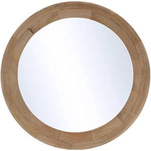 Spiegel - wandspiegel - ronde spiegel - almond hout - dikke houten gladde rand - by Mooss - rond 68cm