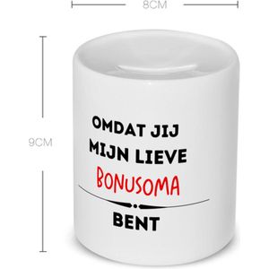 Akyol - omdat jij mijn lieve bonusoma bent Spaarpot - Oma - de liefste bonusoma - verjaardag - cadeautje voor oma - kado - geschenk - 350 ML inhoud