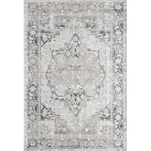 Vloerkeed perzisch look - 140x200 cm - oosters motief - vintage look - platbinding - katoenen achterkant - wasbaar - Elira by The Carpet