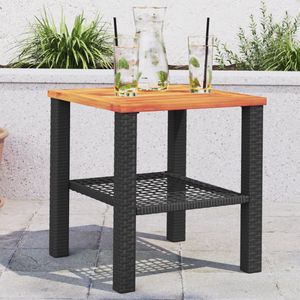 vidaXL Tuintafel - 40x40x42 cm - Poly Rattan - Zwart