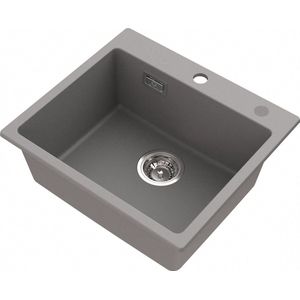 Kwarts Spoelbak 50x45cm Kwarts Keuken Spoelbak Graniet Keuken Spoelbak, 1 Basin Undermount Spoelbak, 80% Kwarts Zand Keuken Spoelbak (Zonder Zeepdispenser)