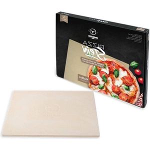 Pizzasteen No. 1 - Vierkant 45 x 35cm - Cordieriet natuursteen - Italiaanse pizza van grill - ovenvast