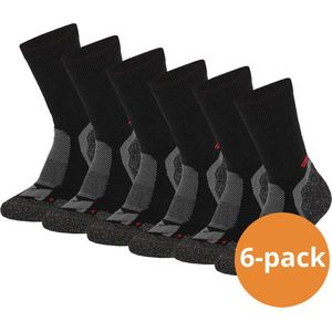 Xtreme Hiking Sokken Wol - 6 paar - Extra Warm - Anatomisch Gevormd Voetbed - Multi Zwart - Maat 45/47