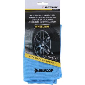 Dunlop Auto poetsen microvezeldoek - voor velgen - schoonmaakdoek - 35x35 cm - auto wassen - Schoonmaakproducten