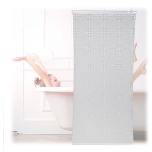 Relaxdays douche rolgordijn - semi-transparant - 120 x 240 cm - waterafstotend - badkuip en douche - plafond - wit