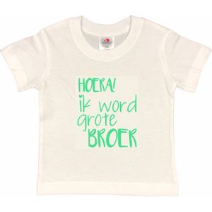 Shirt Aankondiging zwangerschap Ik word grote broer | korte mouw | mint | maat 122/128 zwangerschap aankondiging bekendmaking Baby big bro brother