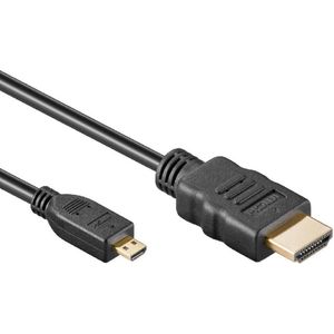 Micro HDMI - HDMI kabel - versie 1.4 (4K 30Hz) - verguld / zwart - 0,50 meter