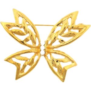 Behave® Broche elegante sierspeld vlinder goud kleur 5 cm