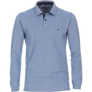 Casa Moda - Longsleeve Polo Lichtblauw - Regular-fit - Heren Poloshirt Maat XXL
