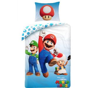 Super Mario Dekbedovertrek, Toad - Eenpersoons - 140 x 200 cm - Polyester