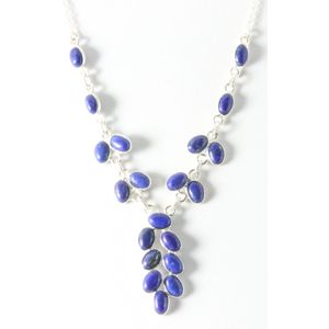 Zilveren ketting met lapis lazuli