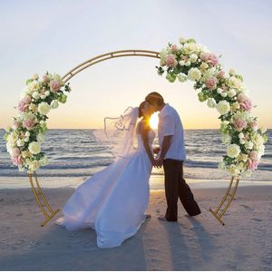 XXXL Gouden Elegante Bruiloft Dubbele Boog 270x230cm Creëer Magisch Sfeer Speciale Gelegenheid Prachtig Achtergrond Frame Stevig & Stabiel 7.5kg Ballonboog Huwelijk Rozenboog Trouw Fotografie Feestelijke Decoratie Hoogwaardig Koolstofstaal Stijlvolle