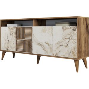 Woody Fashion Console | 100% Melamine | Notelaar Wit Marmer