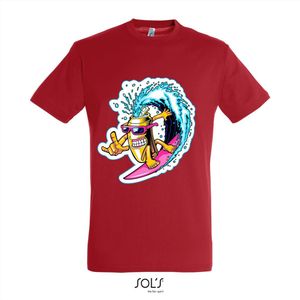 T-Shirt 1-121 Cartoon surfend blikje - xxL, Rood