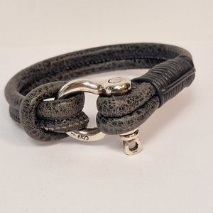 Luxe lederen armband - armband - leer - DP Art - heren - uitverkoop Juwelier Verlinden St. Hubert - van €239,= voor €195,=