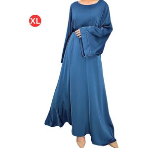 Livano Islamitische Kleding - Abaya - Gebedskleding Dames - Alhamdulillah - Jilbab - Khimar - Vrouw - Blauw - Maat XL