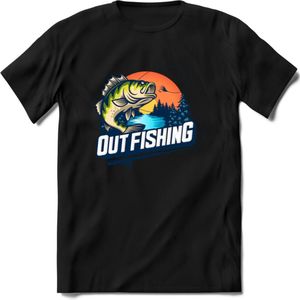 Fishing - Vissen T-Shirt | Beige | Grappig Verjaardag Vis Hobby Cadeau Shirt | Dames - Heren - Unisex | Tshirt Hengelsport Kleding Kado - Zwart - M
