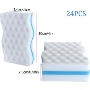 LifeStages - Wonderspons - 24 Witte Magic Sponzen - Dikte 25mm - Melamine Spons - Magic Eraser voor Zwembad, Muur, Badkamer, Keuken, Vloer, Muur, Ramen - 100 x 60mm