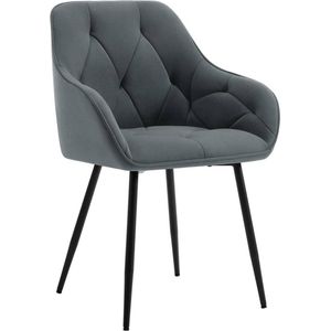 Rootz Velvet Eetkamerstoel - Elegante stoel - Comfortabele zitting - Luxe tintje, Duurzaam metaal, Ergonomisch ontwerp - 56 cm x 83,5 cm x 53 cm