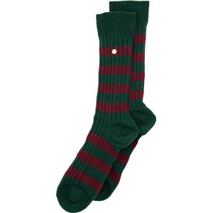 Alfredo Gonzales unisex merino sokken cosy rib stripes rood & groen