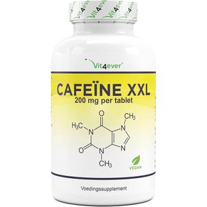 Cafeïne Pillen | 200 mg | 500 Caffeine tabletten | Laboratoriumgetest (gehalte aan werkzame stoffen + zuiverheid) | Zónder ongewenste toevoegingen | Hóge dosering | Veganistisch | Premium kwaliteit | Vit4ever