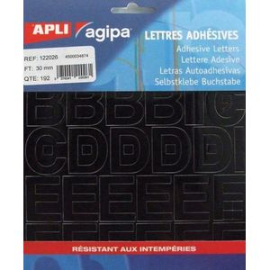 Agipa etiketten cijfers en letters letterhoogte 30 mm, 192 letters