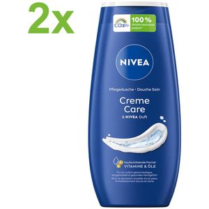NIVEA Creme Care Douchecrème - 2x 250 ml - Zachte Reiniging & Verzorging - Vegan - PH-Huidneutraal - DUO DEAL!