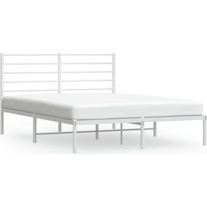 VidaXL Bedframe Hoofdbord Metaal Wit 140x190 cm