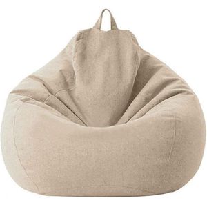 Comfortabele zitzak zonder vulling, Lazy Lounger Bean Bag Stoel Cover, Bean Bag Sofas Protector, Bean Bag Stoel Sofa Couch Cover voor volwassenen en kinderen (Beige, maat: 70x80cm)