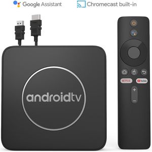 Android TV Box – 4K HDR Streaming Box – Chromecast Ingebouwd - Android 13 – Google Assistant – 8K Decoding – Wifi & Bluetooth – Inclusief Afstandsbediening & HDMI Kabel
