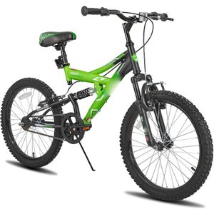 Kinderfiets 20 Inch met Vering en Standaard – Mountainbike voor Jongens en Meisjes 7-13 Jaar – Stalen Frame – Volledig Geveerd – 1 Versnelling – Jeugdfiets met Stevige Constructie – Sportieve Fiets voor Kinderen – Schoolfiets - 20 inch