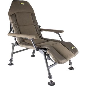 Faith - Lounge Chair XL - Karperstoel - Visstoel - Campingstoel - Opklapbaar - Fleece Zitting - Zeer Comfortabel - Groen