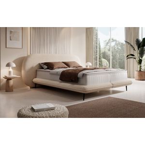 Meubella - Tweepersoonsbed Breeze - Beige - Teddystof - 160x200 cm