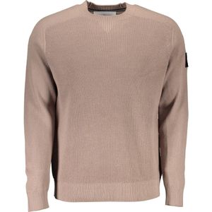 Calvin Klein Monologo Badge Sweater Truien & Vesten Heren - Sweater - Hoodie - Vest- Taupe - Maat S