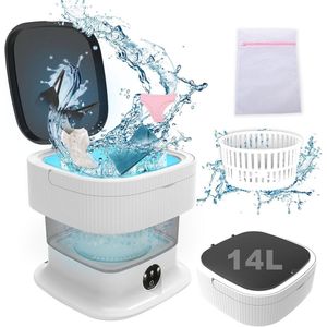Opvouwbare mini-wasmachine voor camping en reizen - 13L, 2,2kg, compact formaat, ideaal voor ondergoed en babykleding