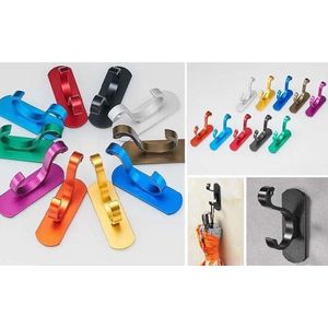 Set van 10 kledinghaken (oranje, aluminium, roestvrij, schroefloos)