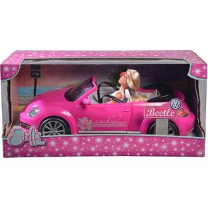 Pop Steffi Love Cabriolet New Beetle 45 cm Auto Roze