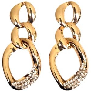 VILLA COCO Sophie - Gouden oorbellen - Lichtgewicht - RVS - Dames oorhangers - Goud met diamantjes