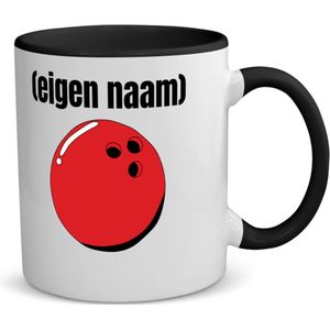 Akyol - bowlingbal met eigen naam koffiemok - theemok - zwart - Bowlen - bowlers - sport - verjaardagscadeau - klein cadeautje - kado - gift - geschenk - verrassing - 350 ML inhoud