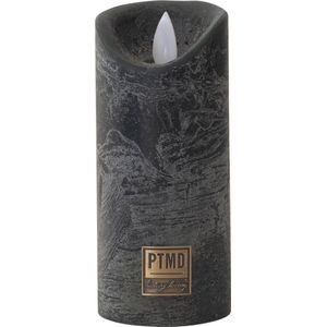 PTMD LED kaars Rustiek Donkergroen 5,5 x 5,5 x 12,5 cm - LED Light Candle rustic dark green moveable flame - XS