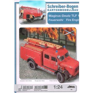 bouwplaten: Brandweerauto, Magirus Deutz TLF 16, schaal 1:24