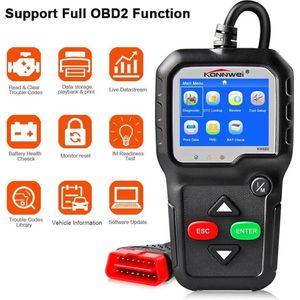 Konnwei KW680 Obd 2 Auto Scanner OBD2 Automotive Diagnostic Scanner Tool Motor Fualt Code Reader Odb II - OBDII Gereedschap Voor Auto, Fout code lezen Diagnose en resetten