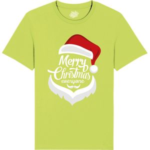 Merry Christmas Kerstbaard - Foute kersttrui kerstcadeau - Dames / Heren / Unisex Kleding - Grappige Kerst Outfit - T-Shirt - Unisex - Appel Groen - Maat M