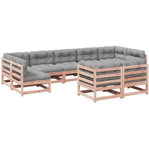 The Living Store 9-delige Loungeset met kussens massief douglas vurenhout - Loungeset - Tuinset - Buitendecoratie - Houten Bank - Loungehoek