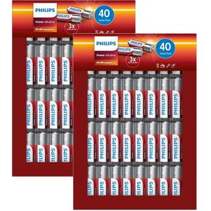 Philips Power Alkaline Batterijen AA 80-pack